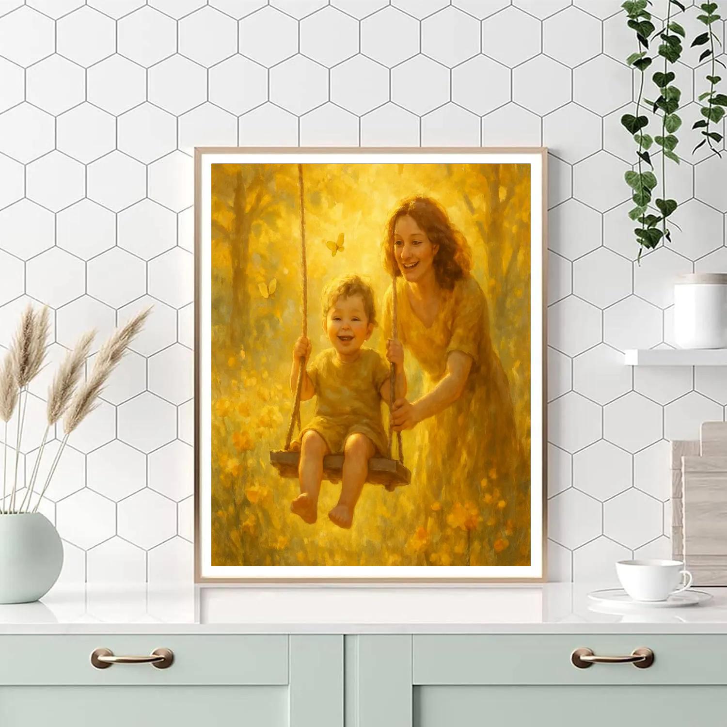 Sunlit Swing Moments paint by color