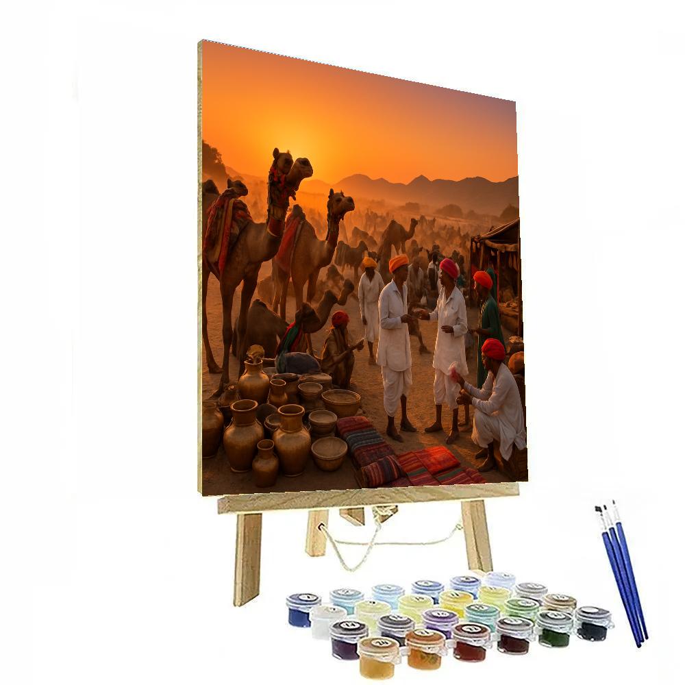 Pushkar Camel Fair Desert Sunset Paint by numbers art