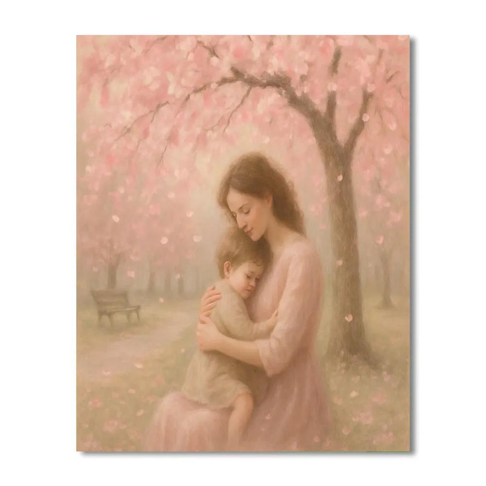 Cherry Blossom Embrace Paint by numbers art