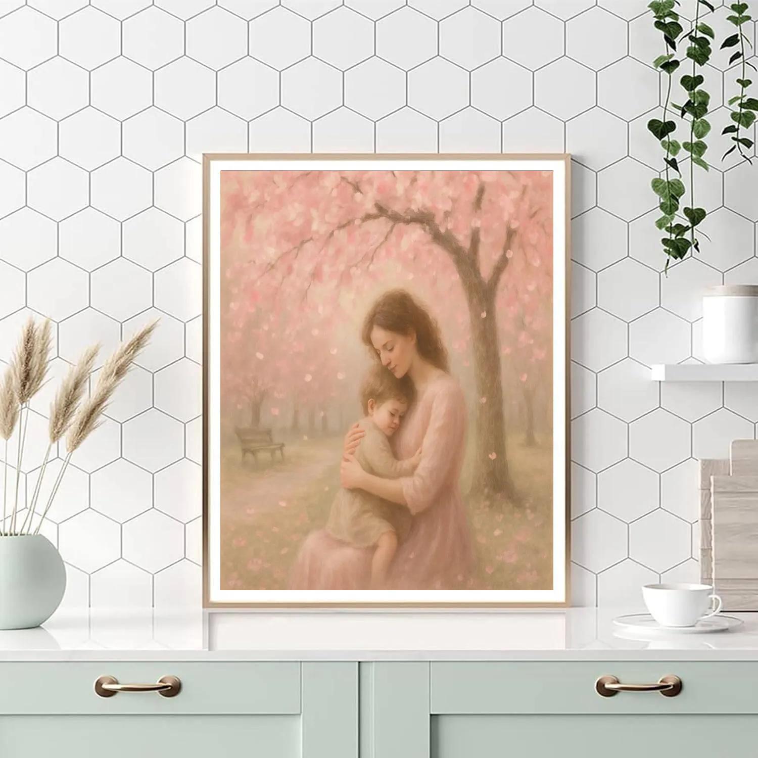 Cherry Blossom Embrace Paint by numbers art