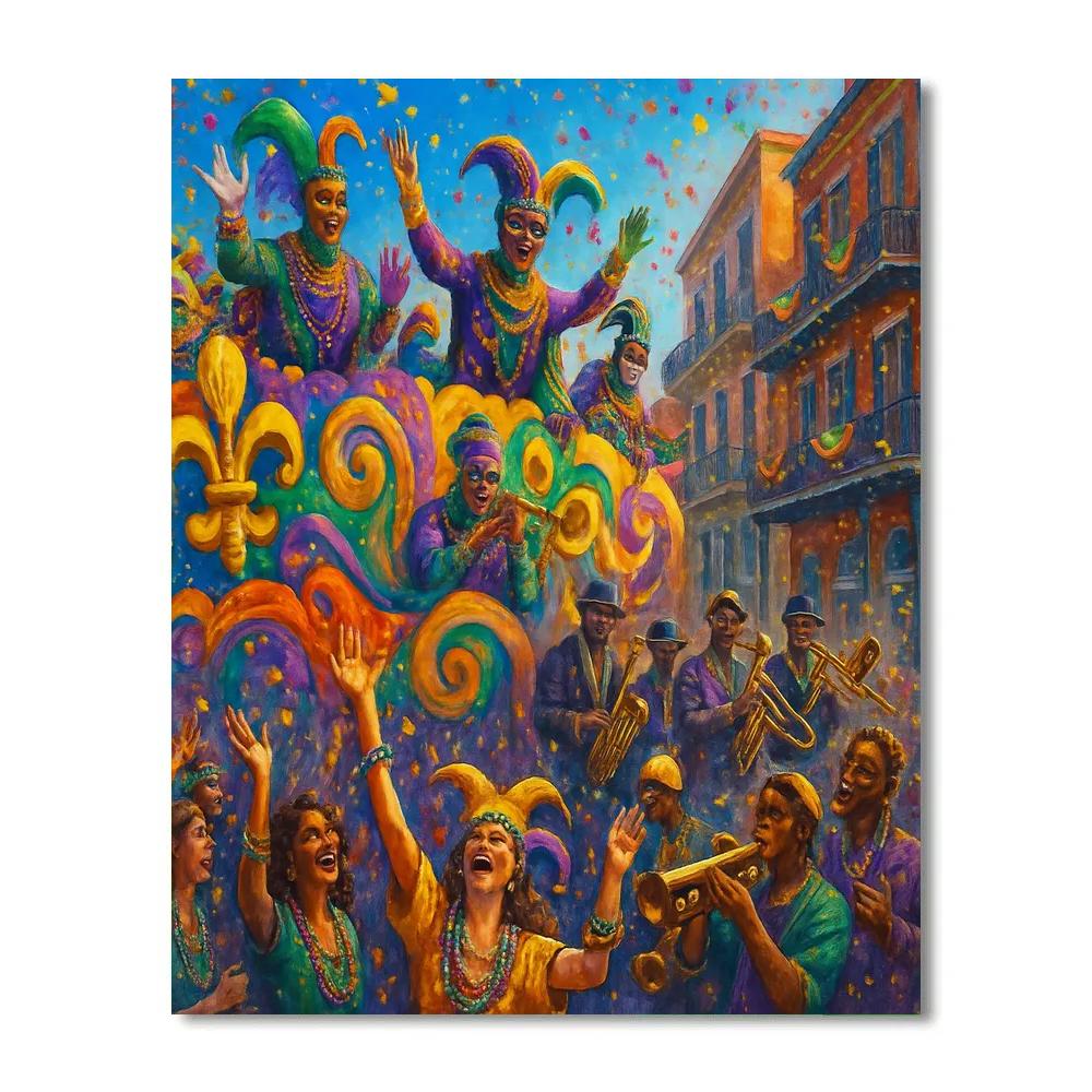 Mardi Gras Parade Number painting