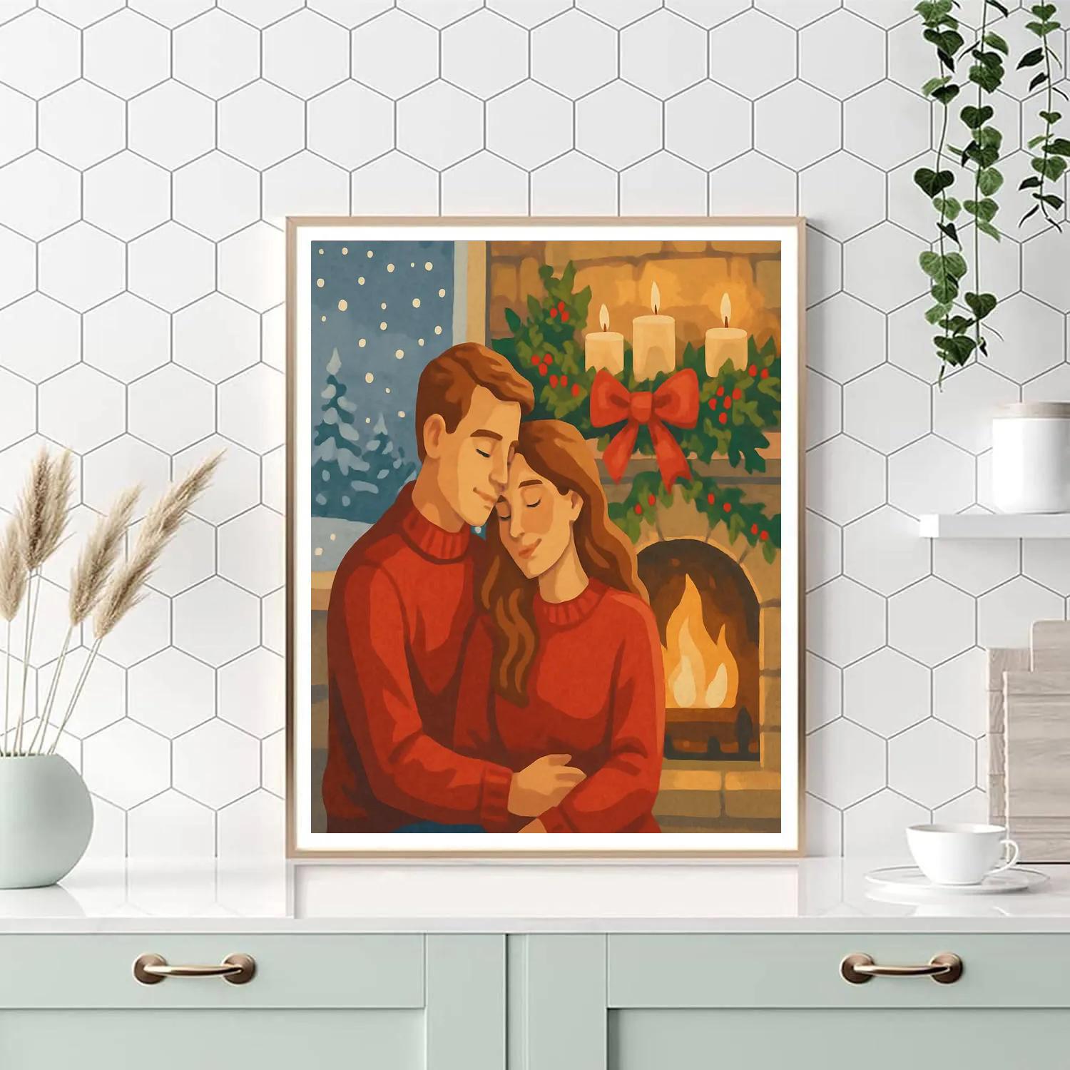 Holiday Hearth Haven paint by numbers
