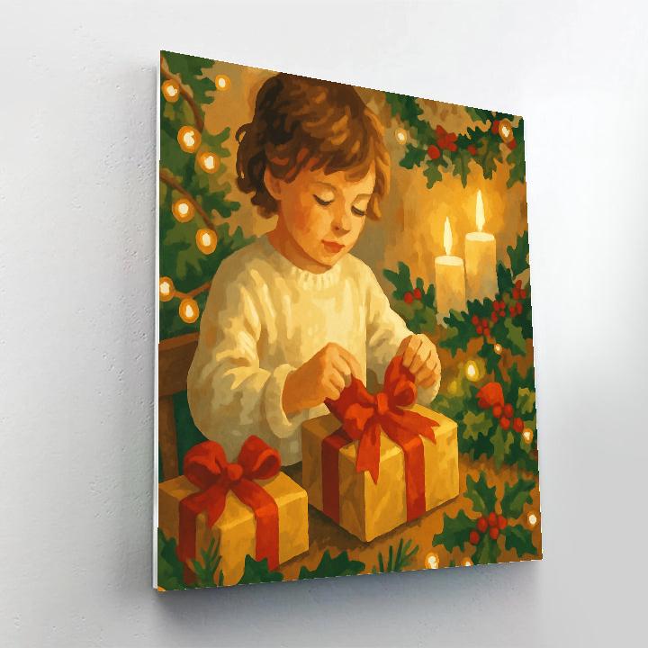 Glowing Garland Giftwrap paint by number