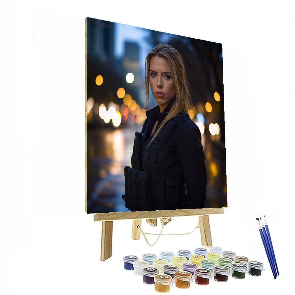 Scarlett Johansson: Velvet Shadows Of The Silent Operative Numbered painting kits