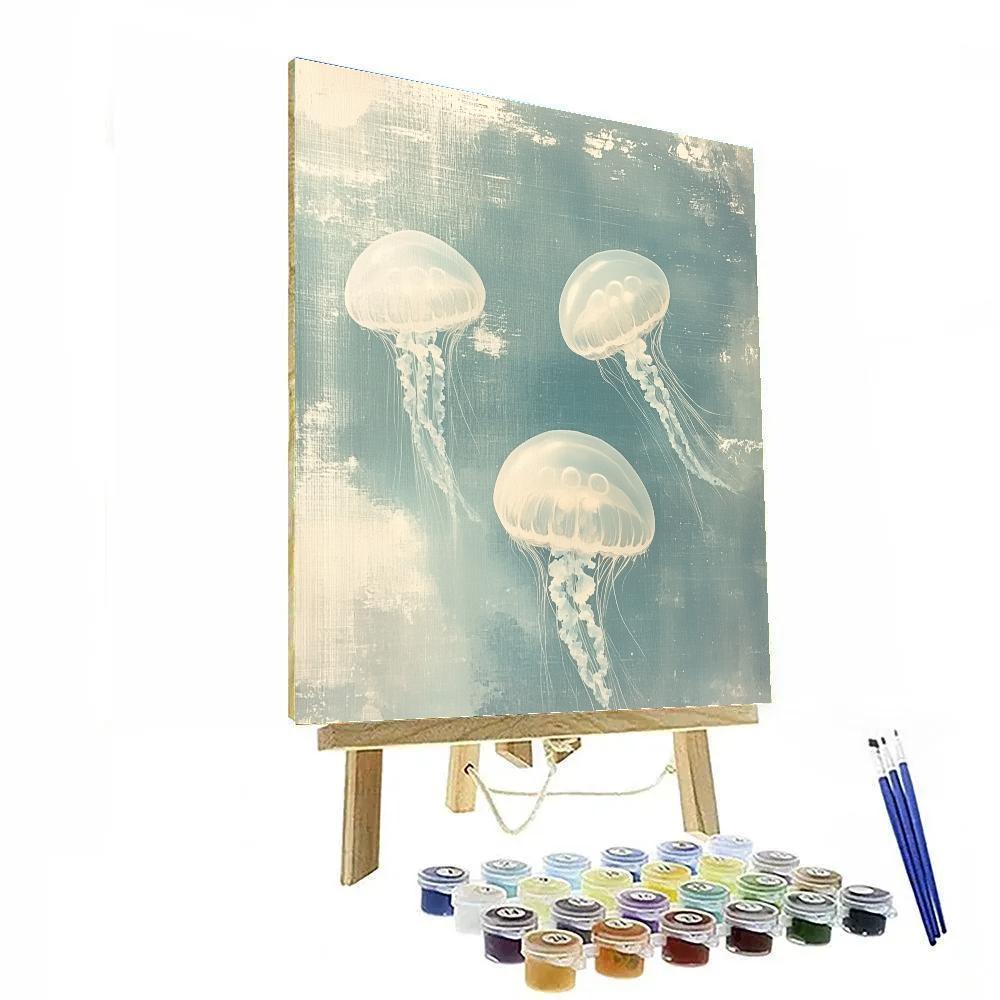 Leonardo Da Vinci Inspired Oceanic Jellyfish Study paint by numbers