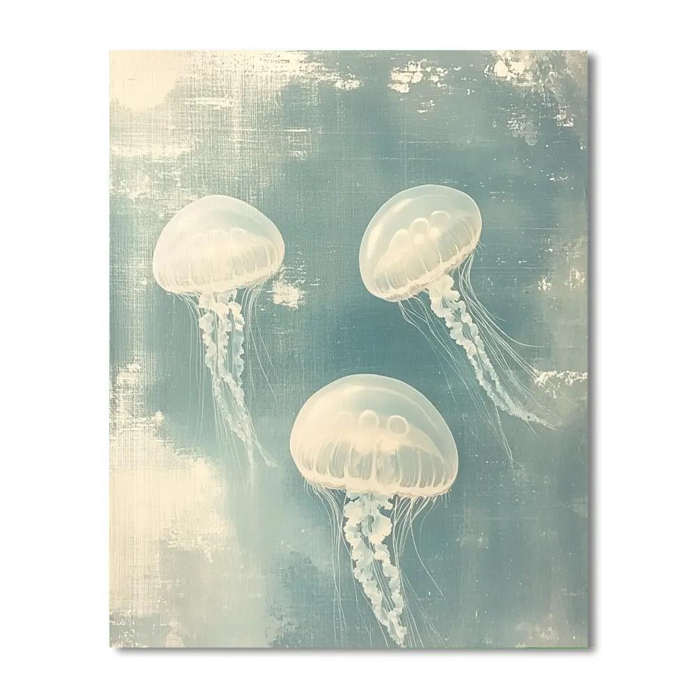 Leonardo Da Vinci Inspired Oceanic Jellyfish Study paint by numbers