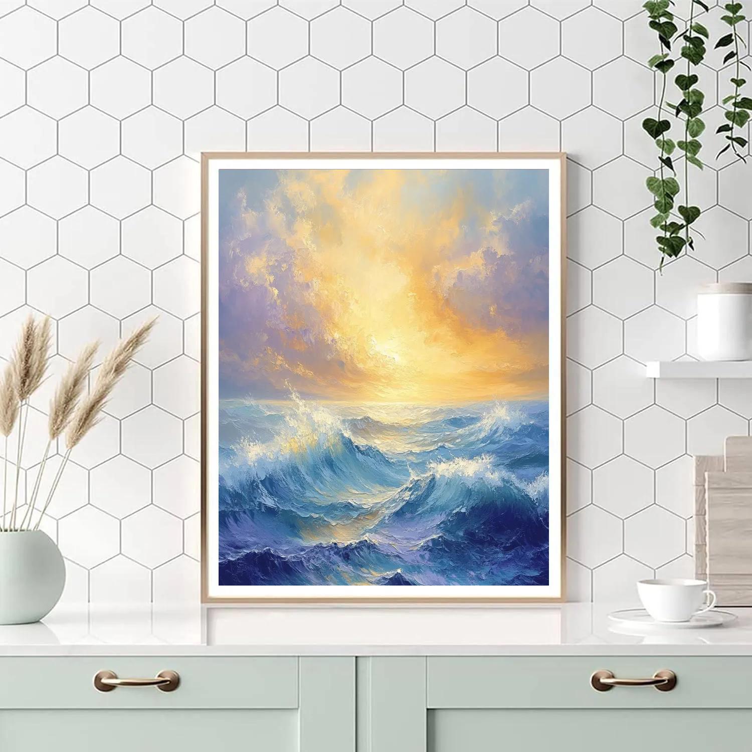 J.M.W. Turner Inspired Luminous Seascape paint by color