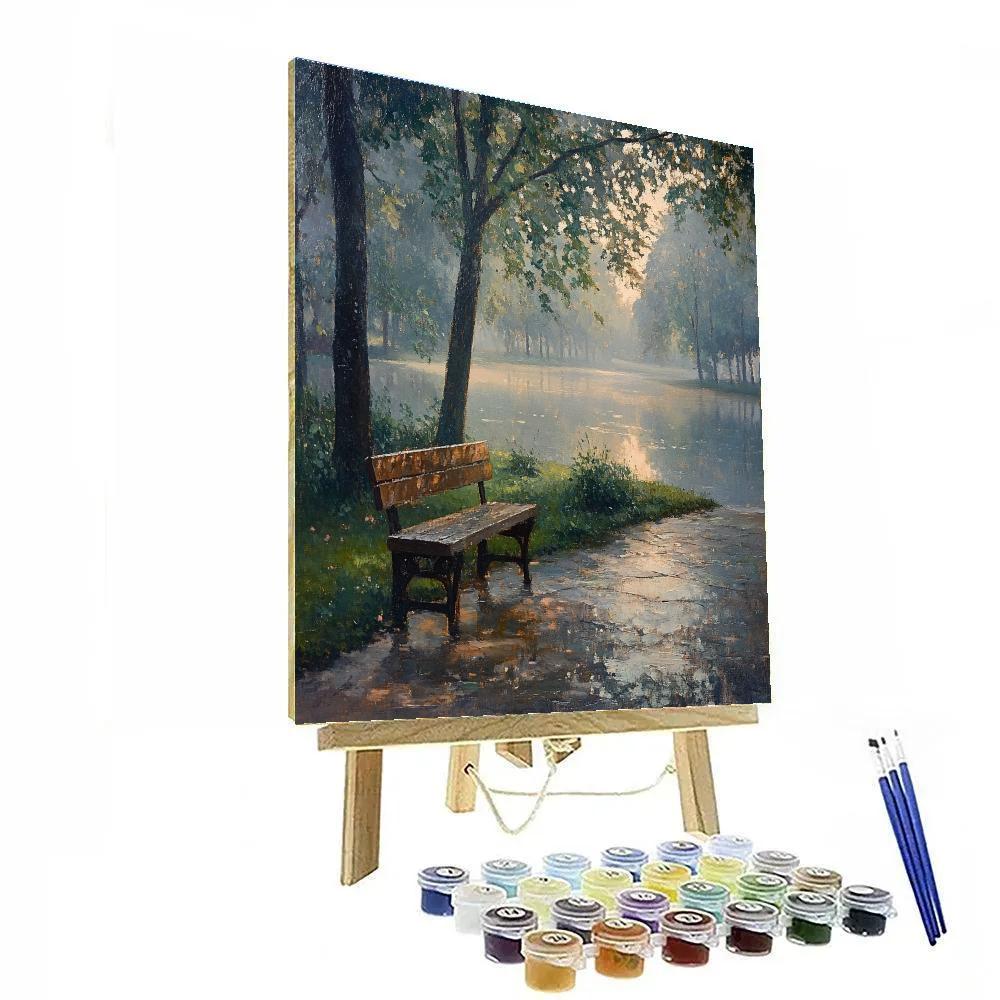 Claude Monet Inspired Foggy City Park Painting by numbers kit