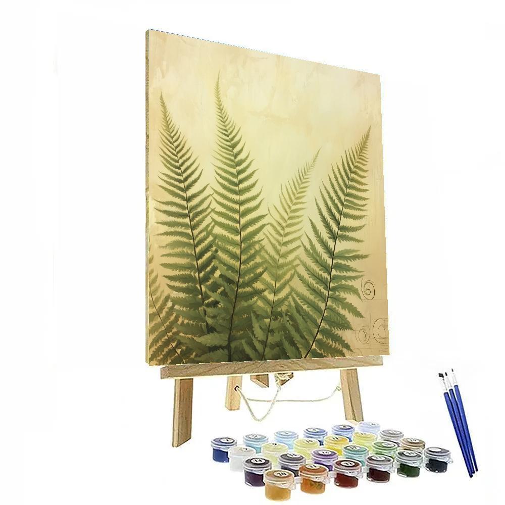 Leonardo Da Vinci Inspired Botanical Spiral Ferns Painting by numbers kit