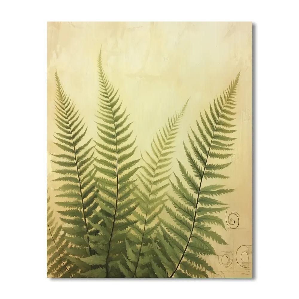 Leonardo Da Vinci Inspired Botanical Spiral Ferns Painting by numbers kit