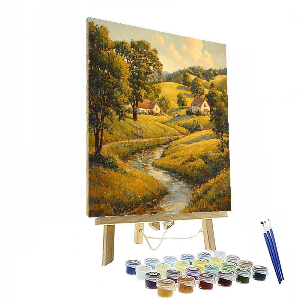 Giorgione Inspired Pastoral Landscape painting number kit