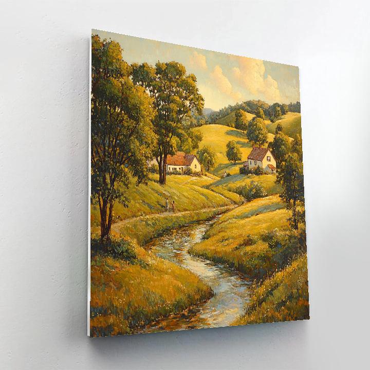Giorgione Inspired Pastoral Landscape painting number kit