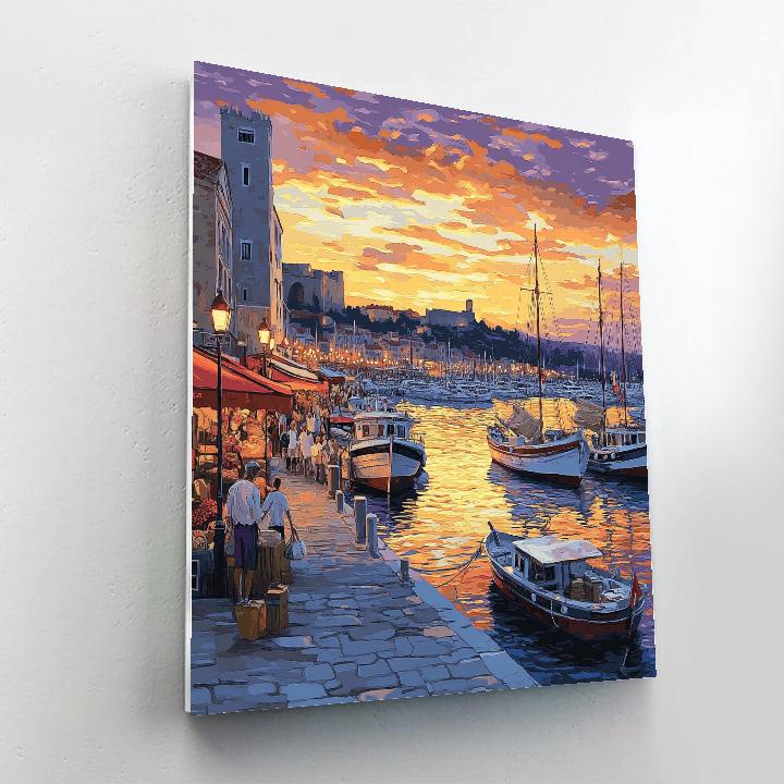 Old Port Of Marseille Sunset Marseille France paint by number