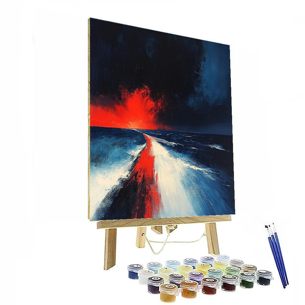 Edvard Munch Inspired Stormy Coast Paint by numbers art