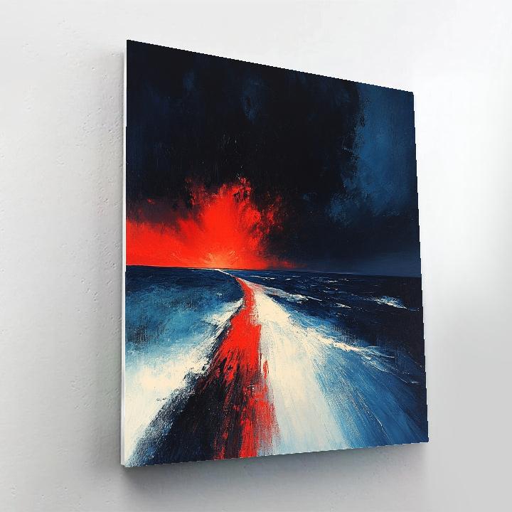 Edvard Munch Inspired Stormy Coast Paint by numbers art