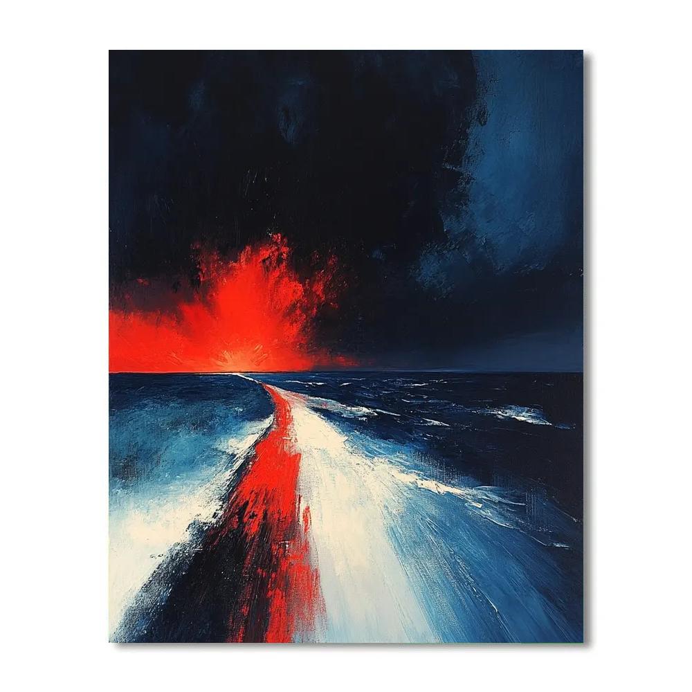 Edvard Munch Inspired Stormy Coast Paint by numbers art
