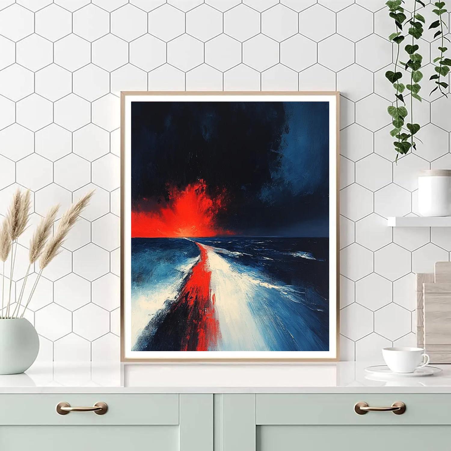 Edvard Munch Inspired Stormy Coast Paint by numbers art