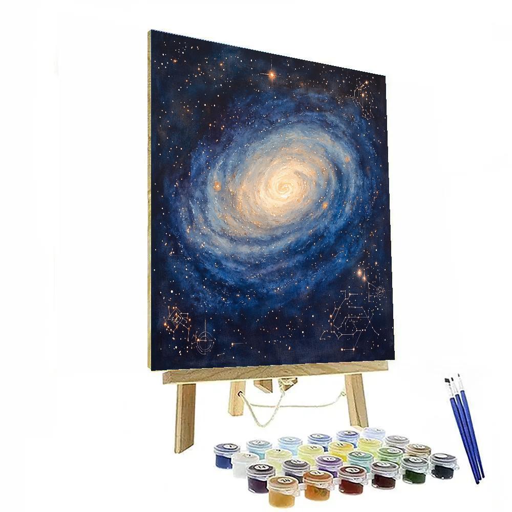 Leonardo Da Vinci Inspired Spiral Nebula Study Numbered painting kits