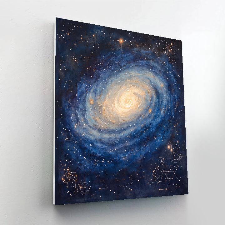 Leonardo Da Vinci Inspired Spiral Nebula Study Numbered painting kits