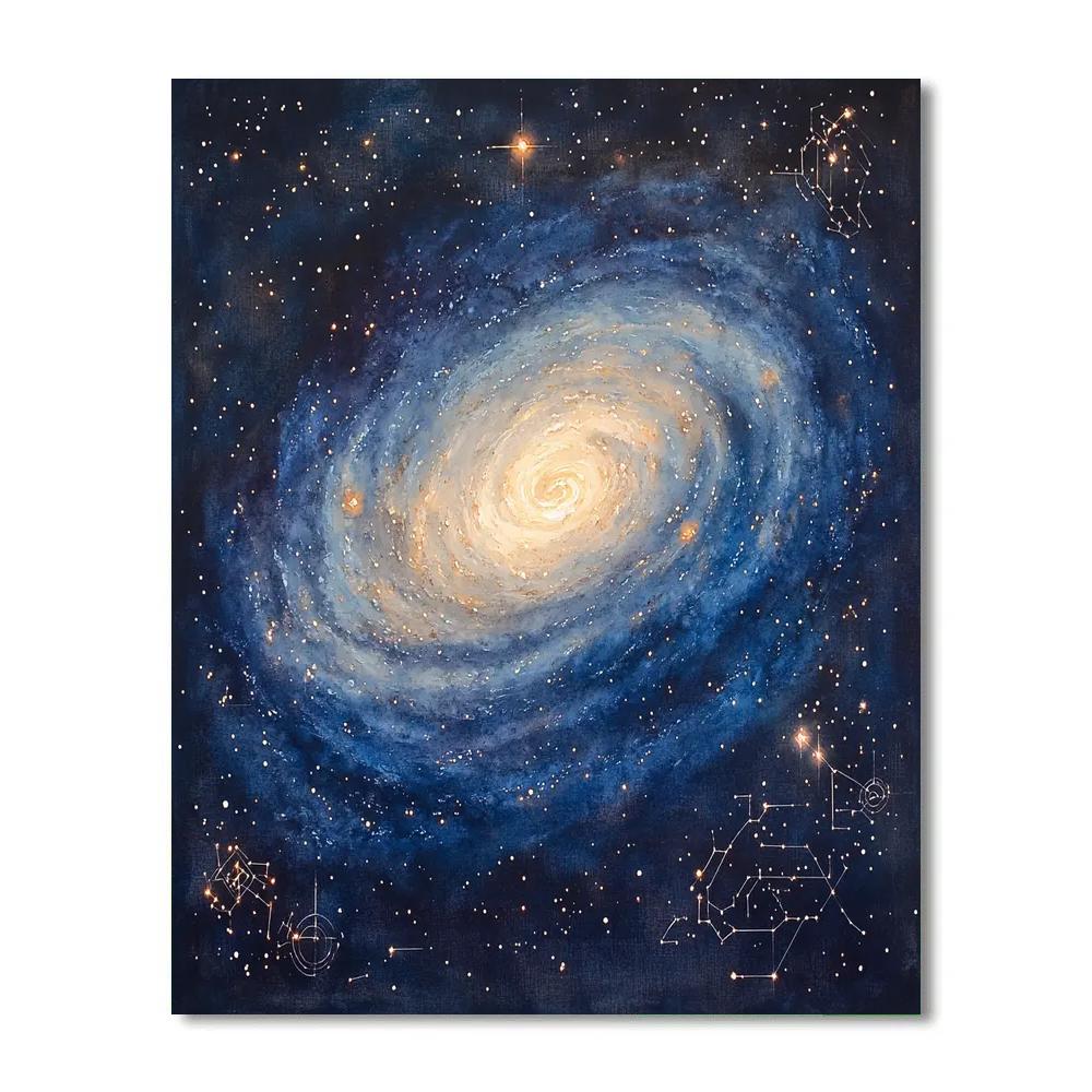 Leonardo Da Vinci Inspired Spiral Nebula Study Numbered painting kits