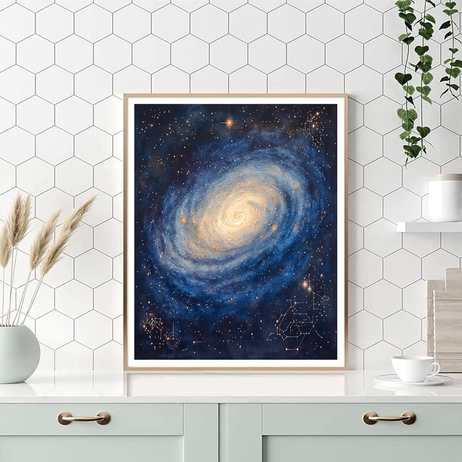 Leonardo Da Vinci Inspired Spiral Nebula Study Numbered painting kits