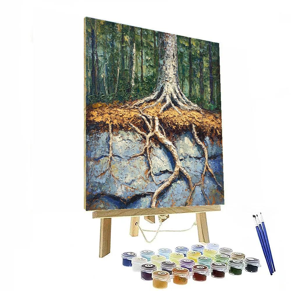 Arthur Lismer Inspired Tangle Of Forest Roots painting number kit