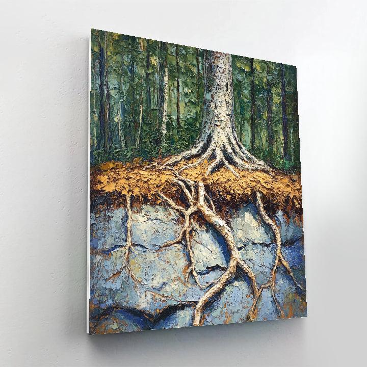 Arthur Lismer Inspired Tangle Of Forest Roots painting number kit