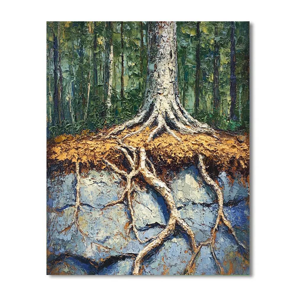 Arthur Lismer Inspired Tangle Of Forest Roots painting number kit