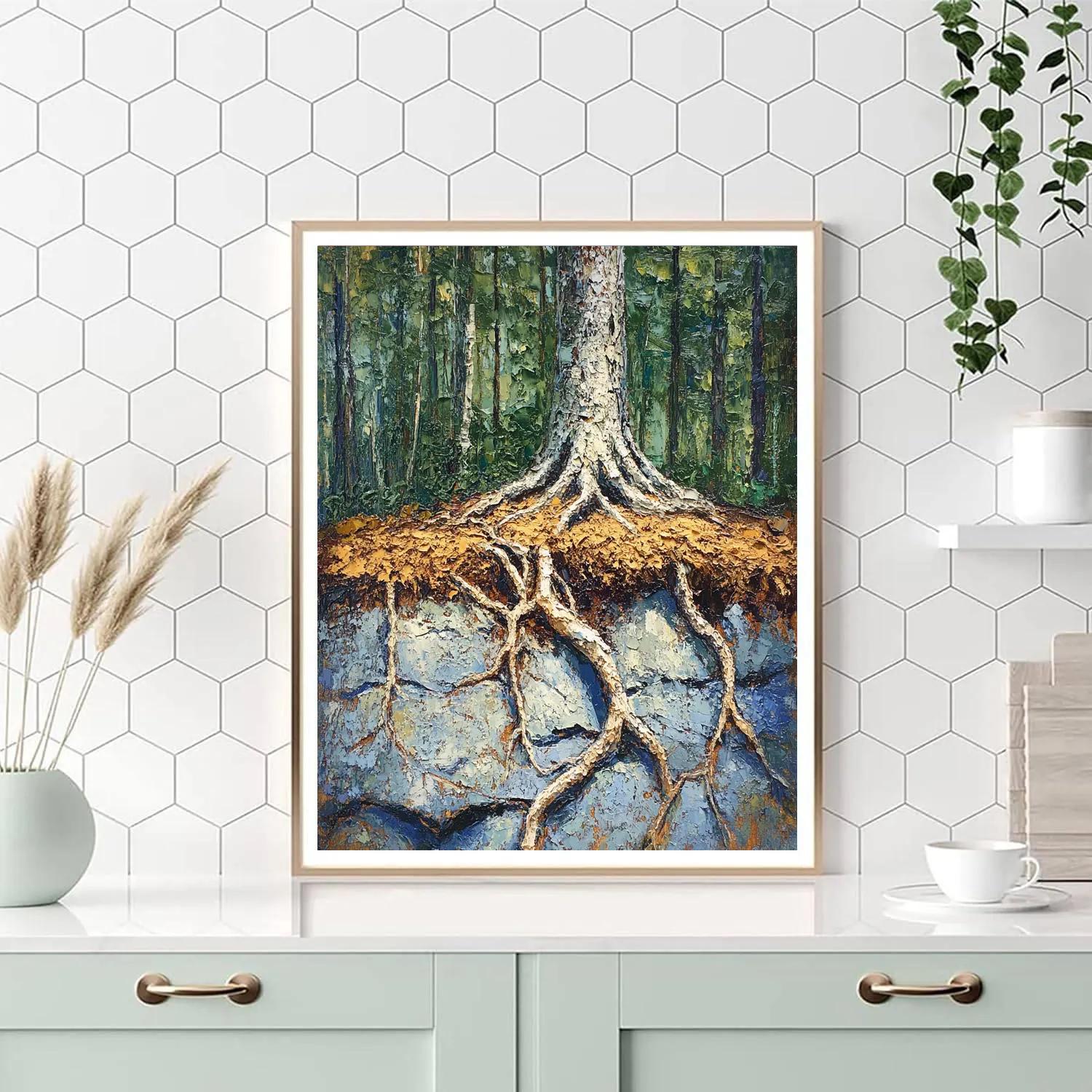 Arthur Lismer Inspired Tangle Of Forest Roots painting number kit