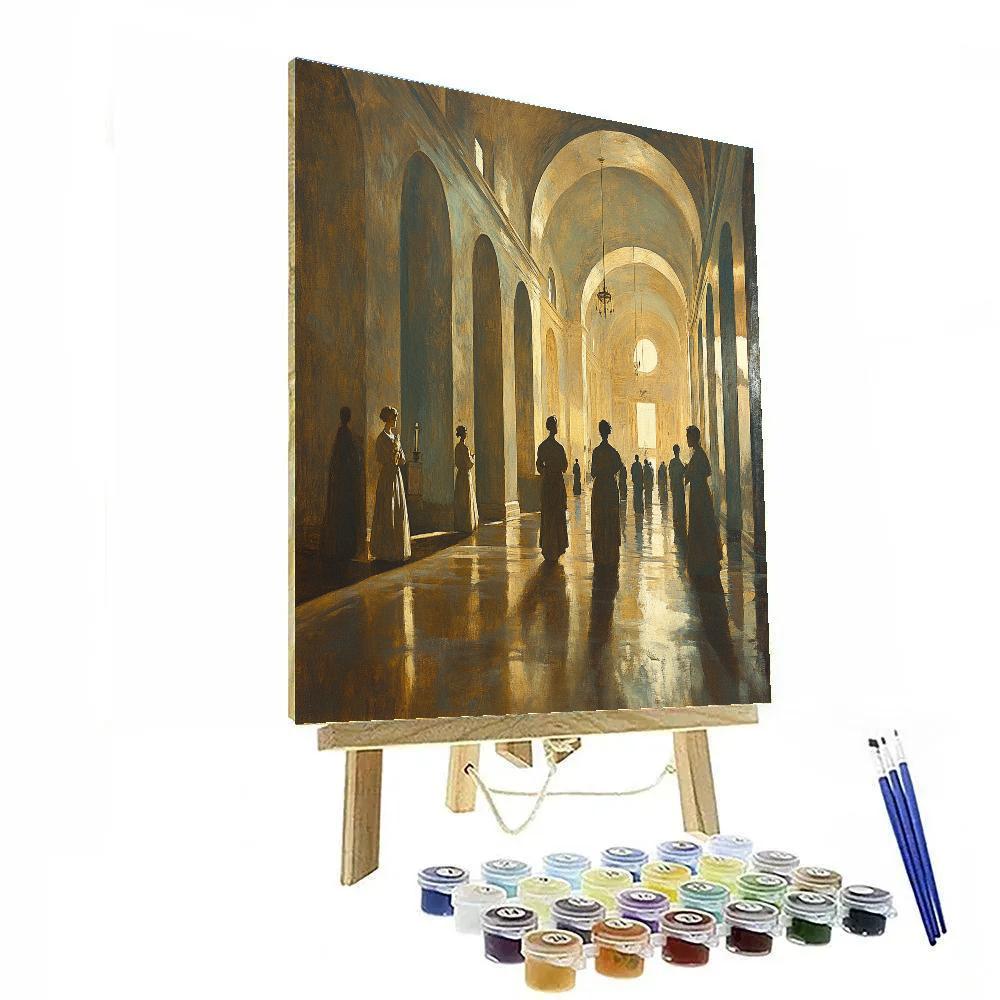 Renaissance Raphael Inspired Church Interior paint by number