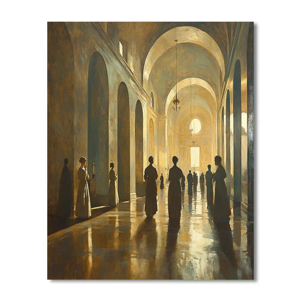 Renaissance Raphael Inspired Church Interior paint by number