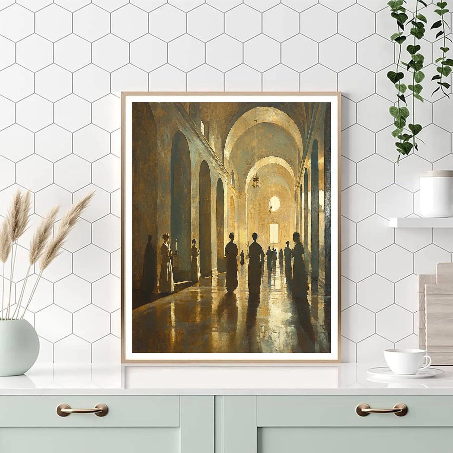 Renaissance Raphael Inspired Church Interior paint by number