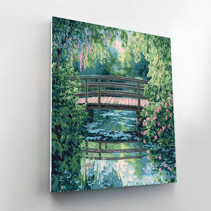 Claude Monet Inspired Giverny Bridge Afternoon Shower Number painting