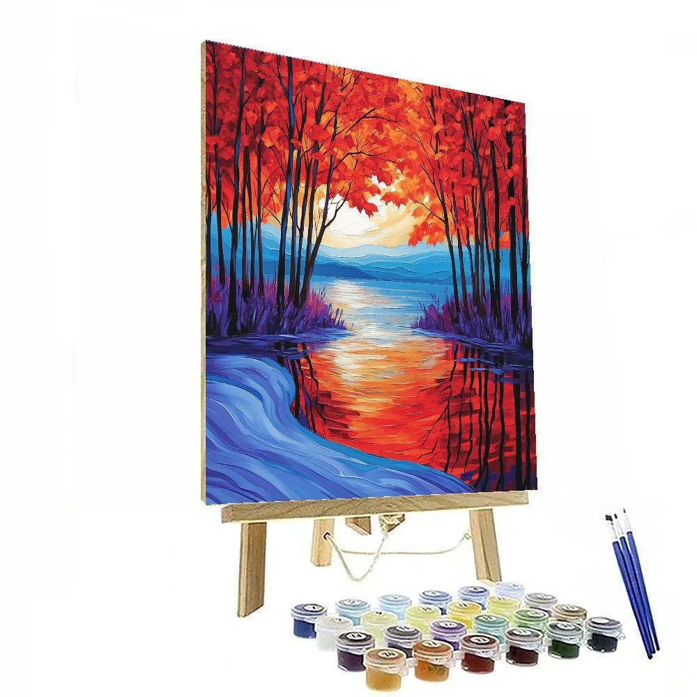 A.Y. Jackson Inspired Maple Screen At Dawn DIY paint by numbers