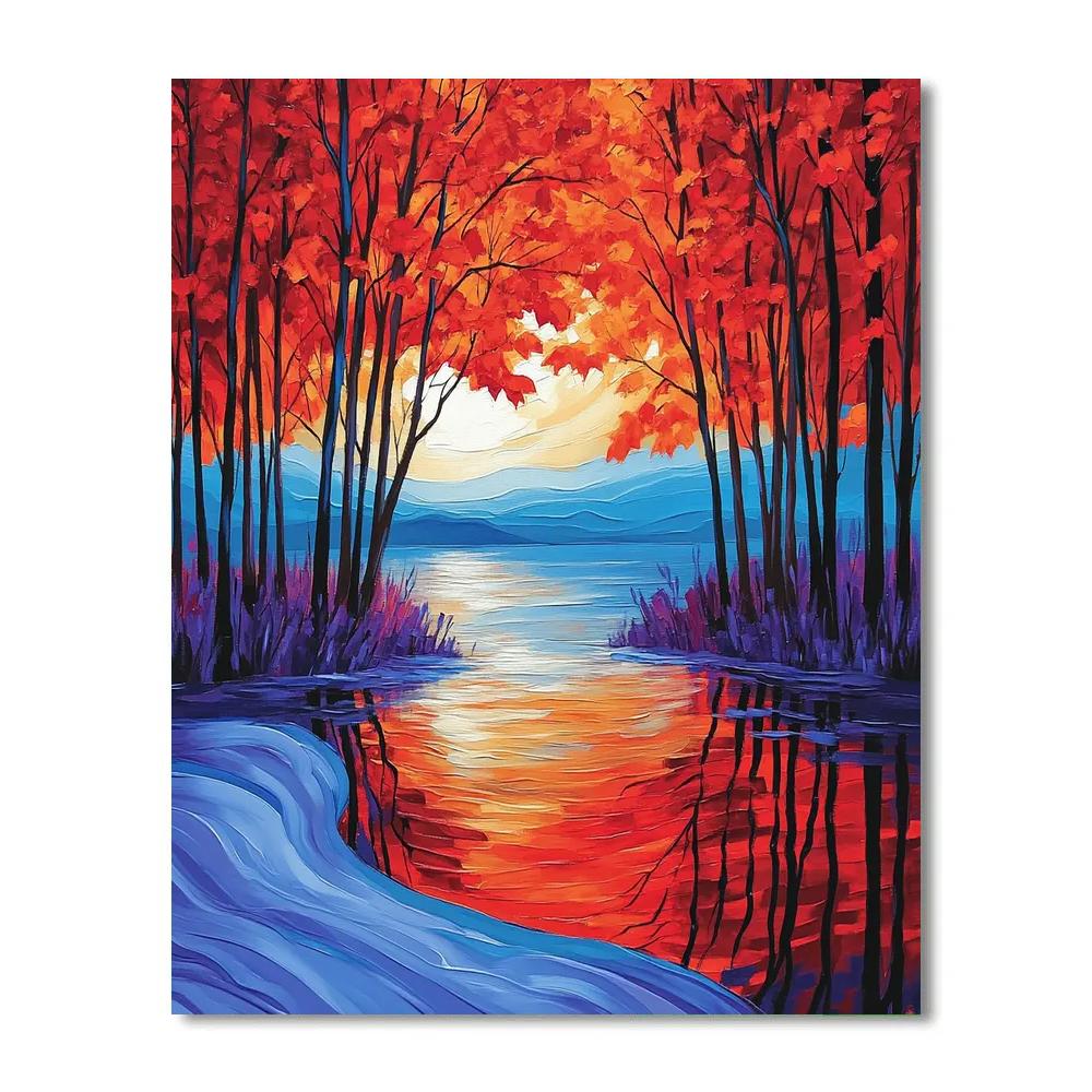 A.Y. Jackson Inspired Maple Screen At Dawn DIY paint by numbers