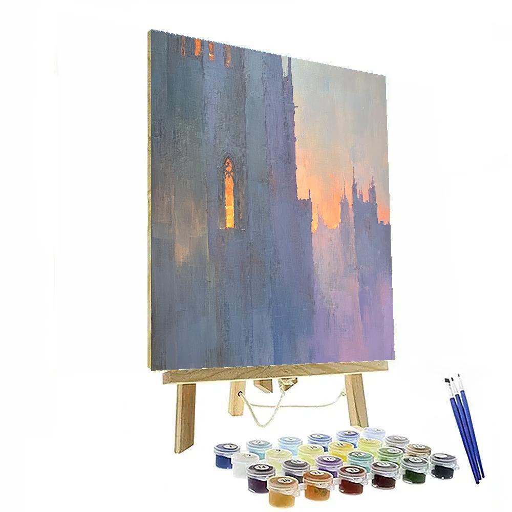 Claude Monet Inspired Rouen Light Study Evening Haze Paint by numbers kits