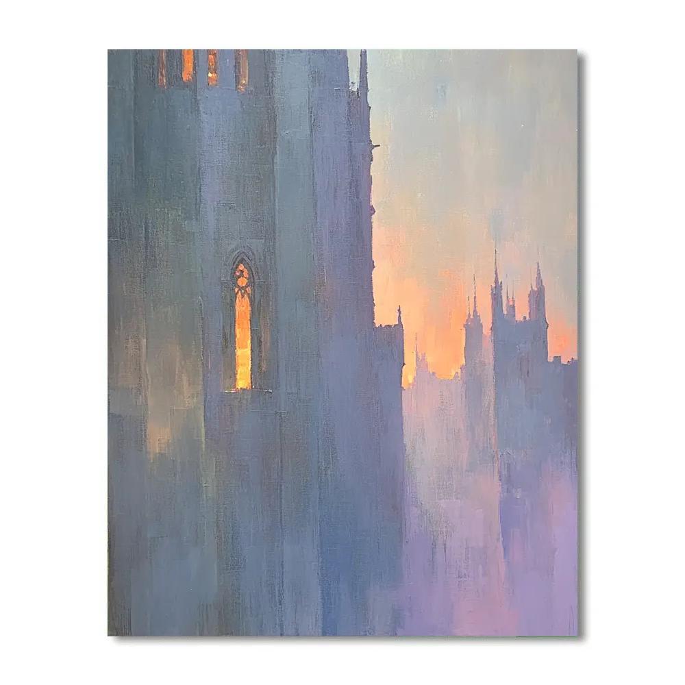 Claude Monet Inspired Rouen Light Study Evening Haze Paint by numbers kits