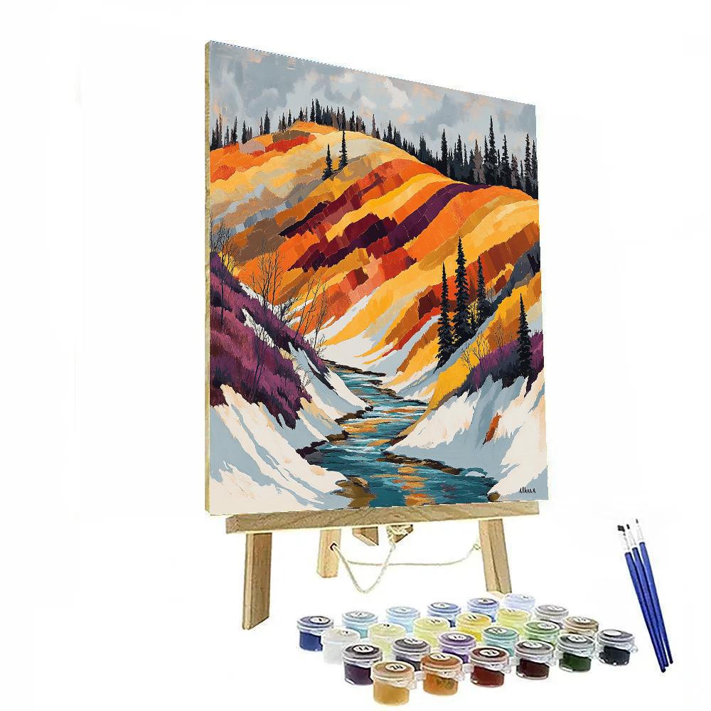 A.Y. Jackson Inspired Algoma Autumn Rill paint by color