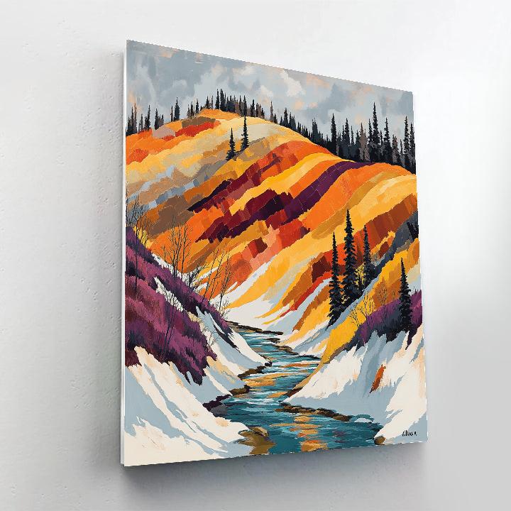 A.Y. Jackson Inspired Algoma Autumn Rill paint by color