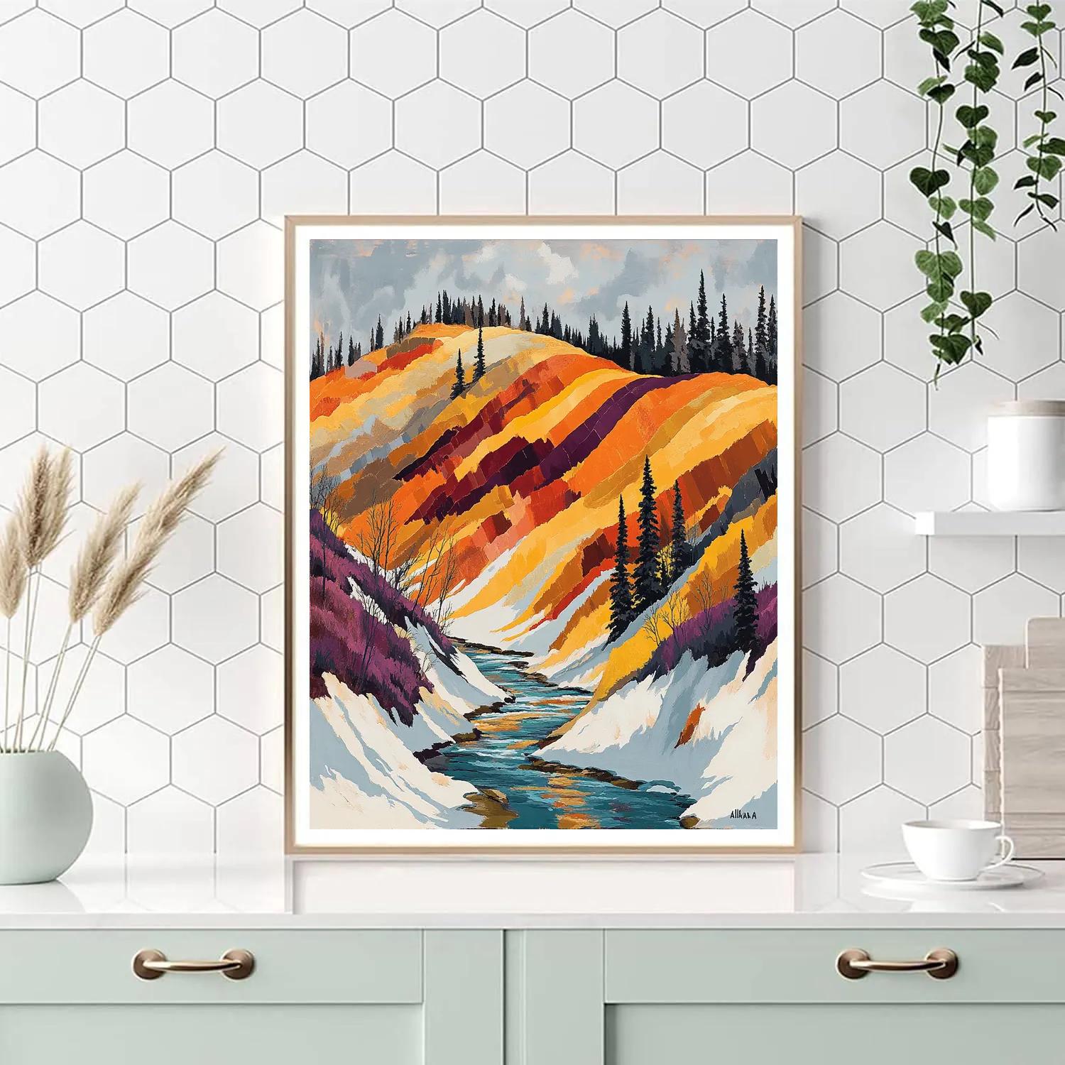 A.Y. Jackson Inspired Algoma Autumn Rill paint by color