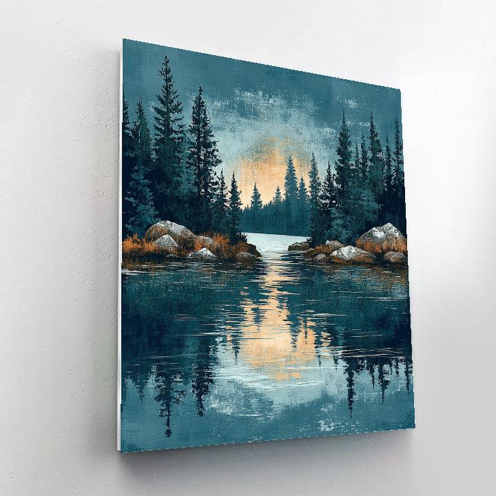 Arthur Lismer Inspired Twilight Spruce Reflections Paint by numbers kits