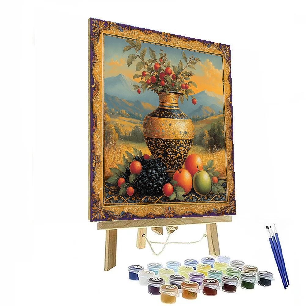 Gustave Klimt Inspired Golden Still Life paint by color