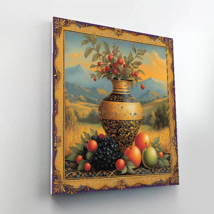 Gustave Klimt Inspired Golden Still Life paint by color