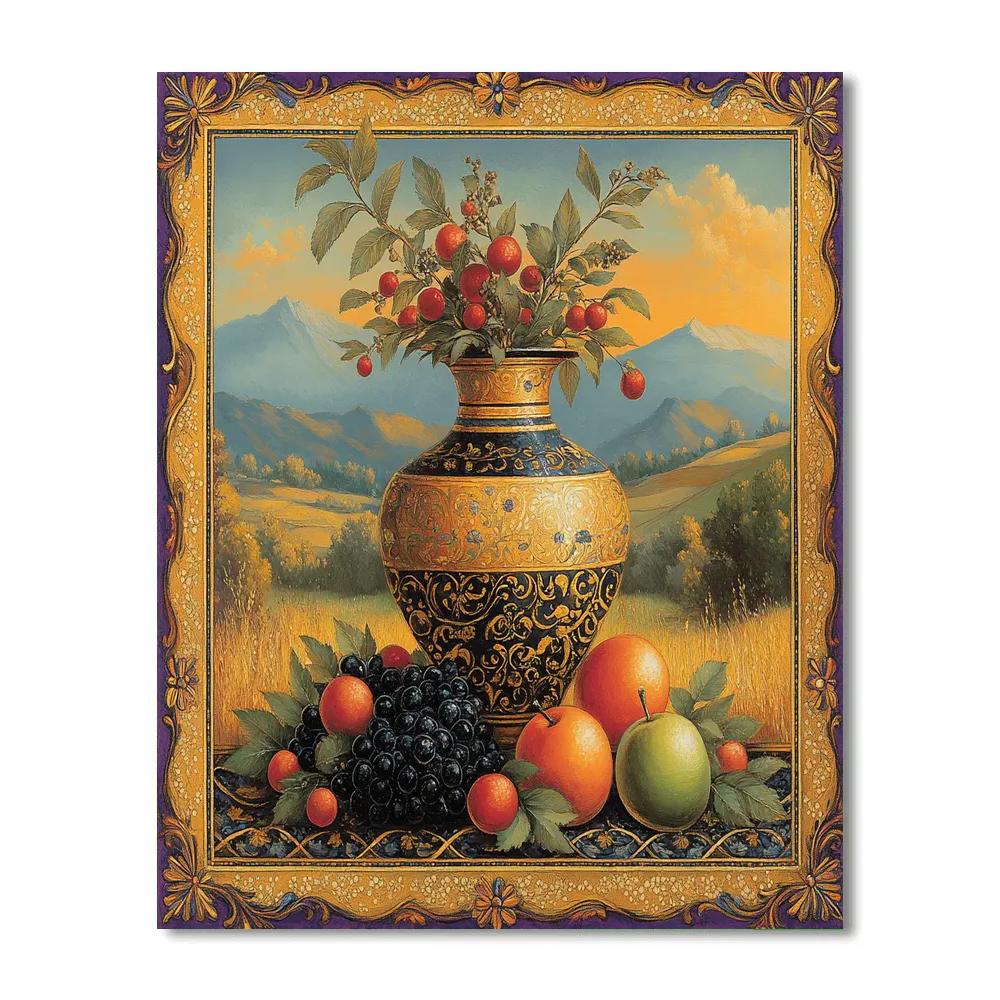 Gustave Klimt Inspired Golden Still Life paint by color