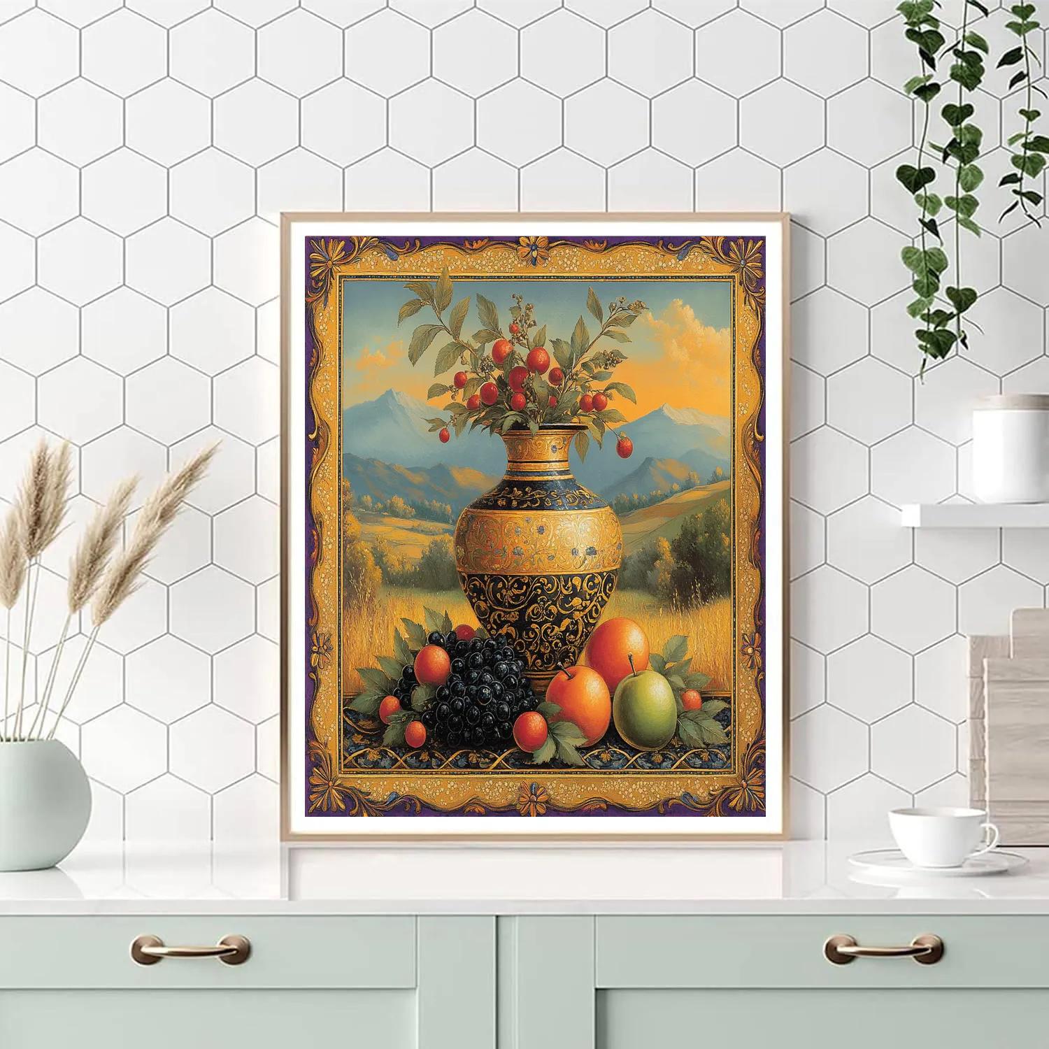 Gustave Klimt Inspired Golden Still Life paint by color