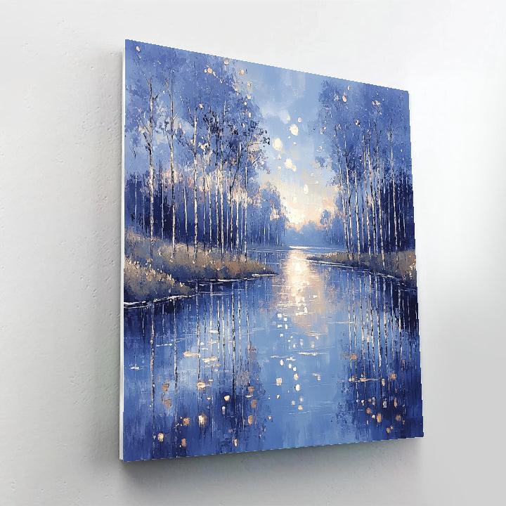Claude Monet Inspired River Poplar Twilight Paint by numbers kits