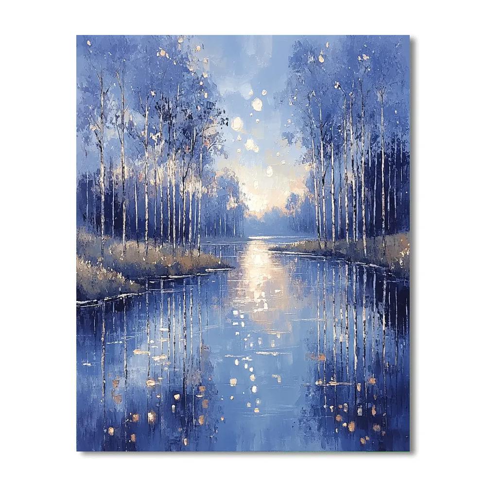 Claude Monet Inspired River Poplar Twilight Paint by numbers kits