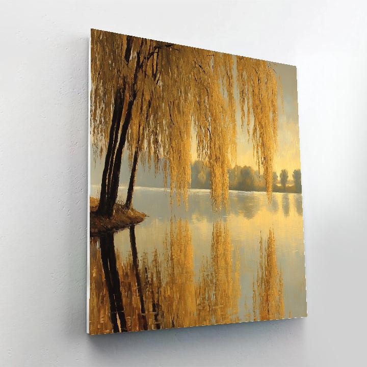 Claude Monet Inspired Autumn Willow Reflections Painting by numbers kit