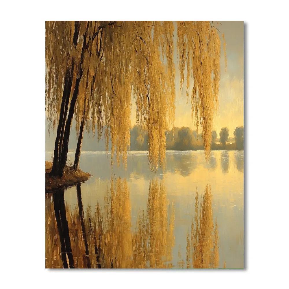 Claude Monet Inspired Autumn Willow Reflections Painting by numbers kit