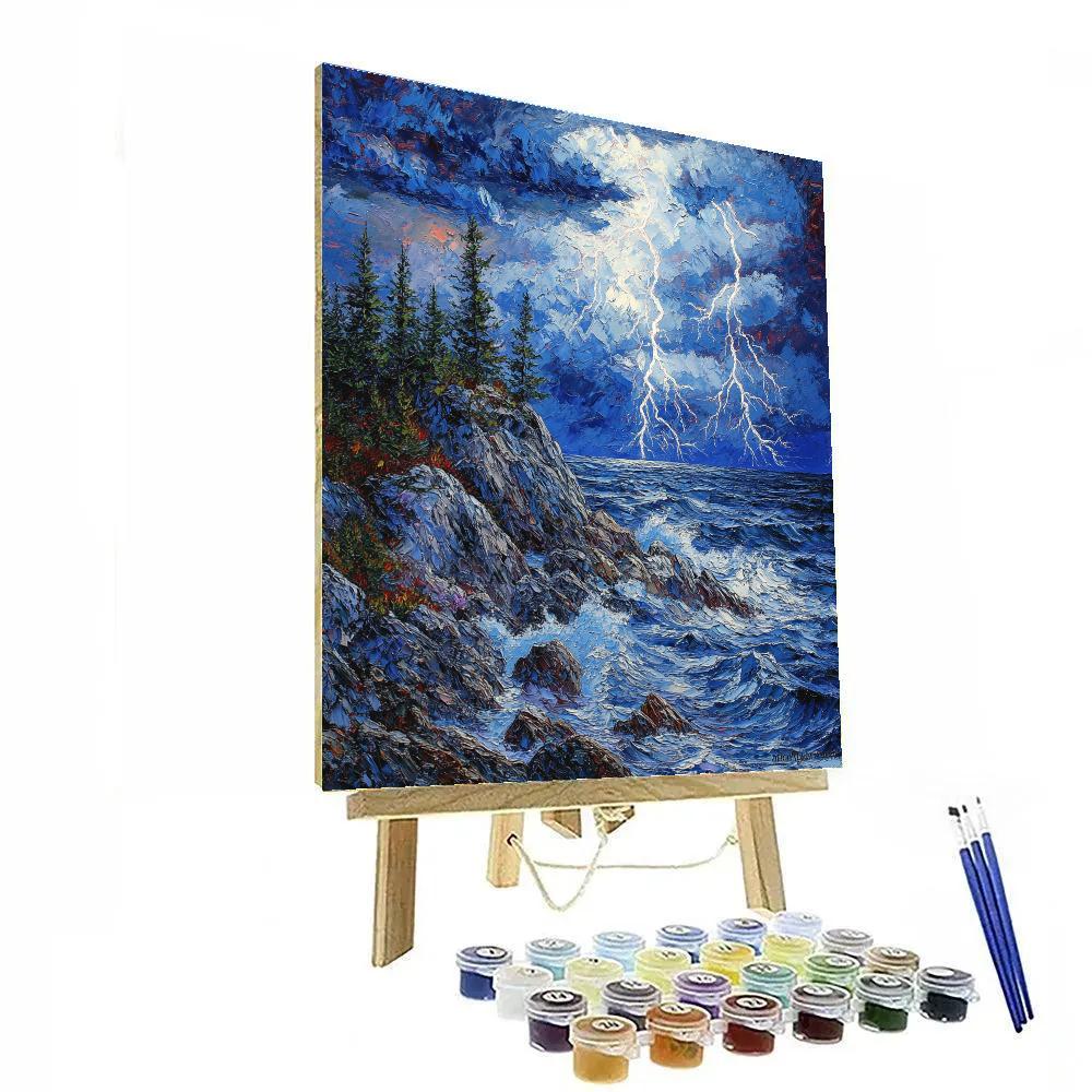 Arthur Lismer Inspired Thunderstorm Over Rocky Shores Paint by numbers kits